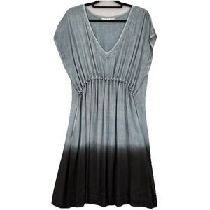 Raya Sun Dress Women 1X Blue Ombre Coastal Beach Vacation Boho Hippie Festival